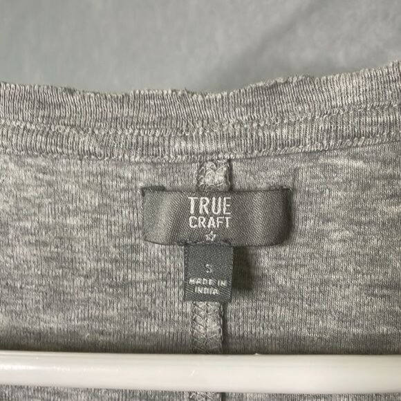 True Craft for Belk Women's Gray Small Cotton Poly Lightweight Roomy Pullover - Picture 4 of 5